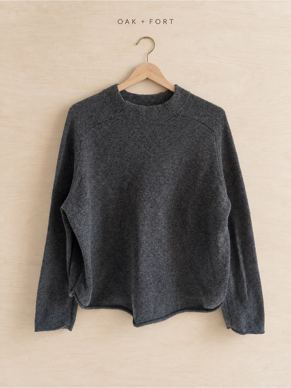 OAK + FORT Gray Boxy Oversized Knit Crewneck Sweater - Size M